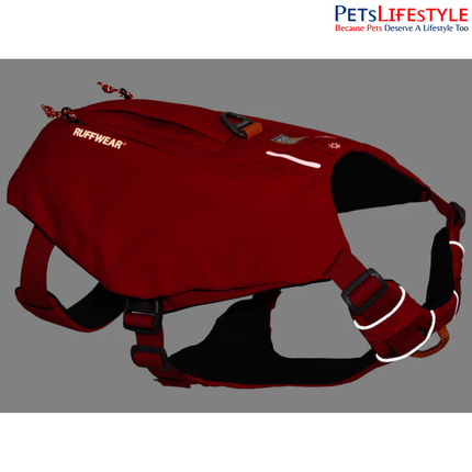 Ruffwear Switchbak™ Dog Harness Red Sumac | Padded Harness with Zippered Storage Pockets