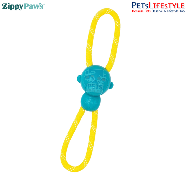 ZippyPaws ZippyTuff Monkey RopeTugz – Teal  Durable Climbing Rope Tug Dog Toy