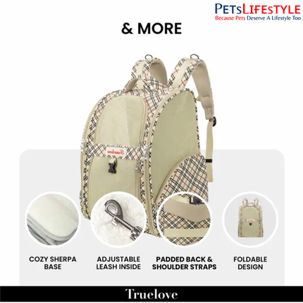 TRUELOVE Airflow Backpack Carrier – Humus | Breathable Pet Travel Backpack
