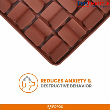 FOFOS Licking Mat Dark Brown – Food-Grade Silicone Slow Feeder & Enrichment Mat for Dogs and Cats