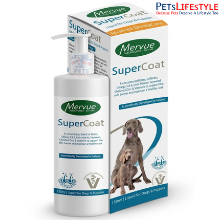 Mervue SuperCoat | Advanced Skin & Coat Health Supplement for Dogs | 150 ml