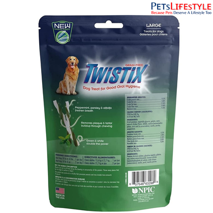 Twistix Vanilla Mint Flavour Dog Dental Care Treats for Dogs – Plaque & Tartar Control Dental Chews Small and Large