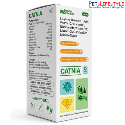 CATNIA Syrup for Cats Immunity Support, Feline Herpesvirus & Respiratory Health 100ml