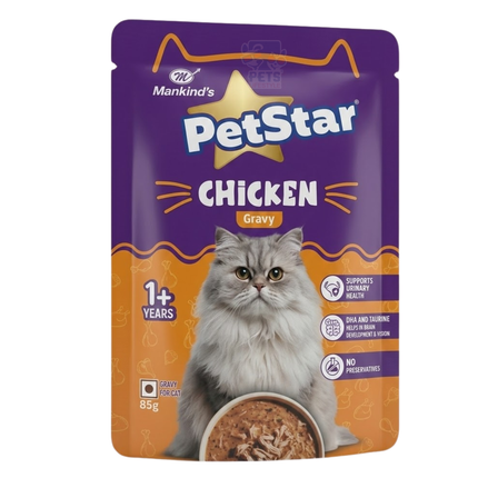 Mankind PetStar Chicken Adult Cat Wet Food – 85g Pouch