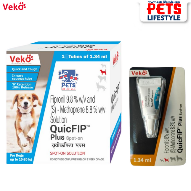 Veko QuicFIP™ Plus Spot-On Solution for Dogs 10–20 kg (1.34 ml)