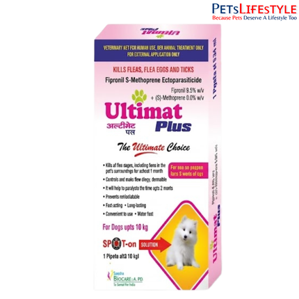 Ultimat Plus Spot-On for Dogs (Fipronil 9.8% + (S)-Methoprene 8.8%) | Advanced Flea & Tick Control