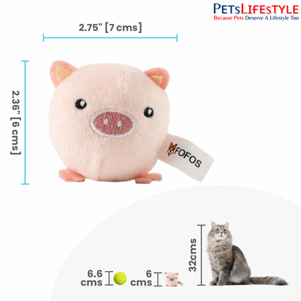 FOFOS Farm Animal Balls Cat Toy (Assorted) – Soft Plush Ball with US-Grade Catnip for Kittens & Cats