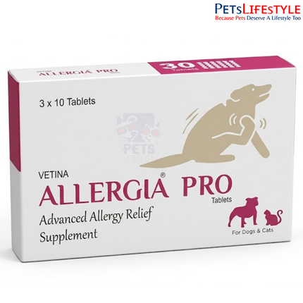 Vetina Allerrgia Pro Allergy Relief Tablets for Dogs & Cats 30 Tablets – Advanced Anti-Allergy & Immune Support Formula (30 tablets)