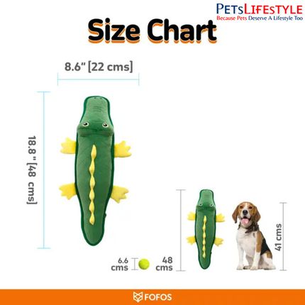 FOFOS Chew Tuff Dog Toy Crocodile – Durable-Style Chew Toy for Dogs