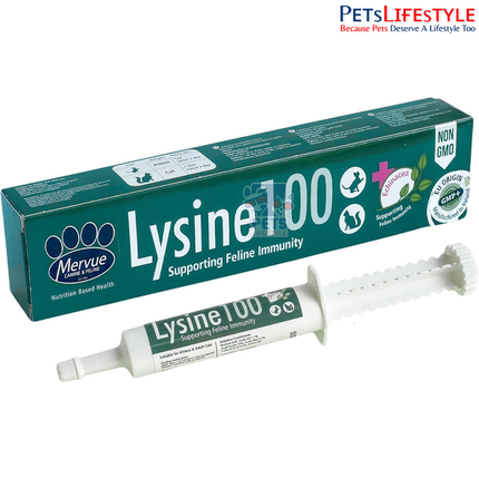 Mervue by Opus Pet Lysine 100 | L-Lysine Immunity Support for Cats | Feline Herpes Virus (FHV) Support | 30 ml