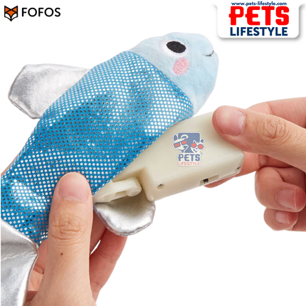 FOFOS Sardine Dancing Fish Electronic Cat Toy USB Rechargeable  Catnip Motion Toy