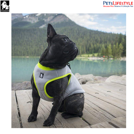 Truelove Cooling Vest for Dogs – Gray / Yellow – Evaporative Cooling Harness