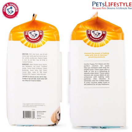 Arm & Hammer Dog Grooming Wipes with Coconut – Natural Deodorizing Pet Wipes (100 Count)