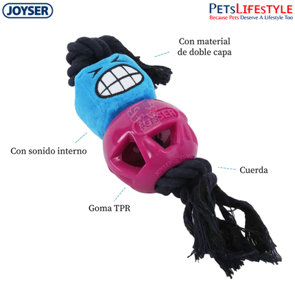 JOYSER Cageball with Funhead Interactive Dog Toy – Replaceable Plush Head
