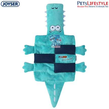 JOYSER Puzzle Crocodile Plush Dog Toy with Treat Pockets & 12 Squeakers – Green (L/XL)