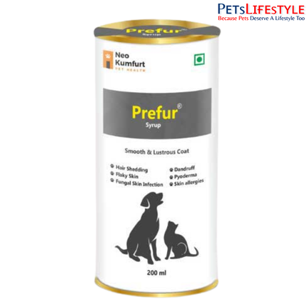 Prefur – Omega Fatty Acids, Vitamins & Minerals Skin and Coat Conditioner for Dogs & Cats