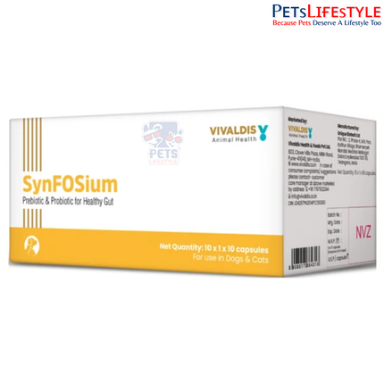 Vivaldis SynFOSium Pre & Probiotic Capsules for Dogs & Cats – Gut Health & Digestive Support (10 Capsules)