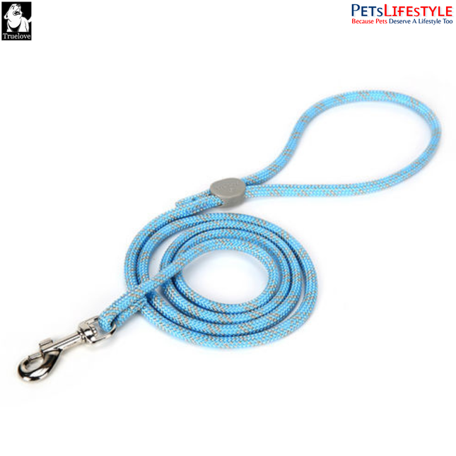 Truelove High Density Reflective Rope Webbing Leash for Dogs (Sky Blue)