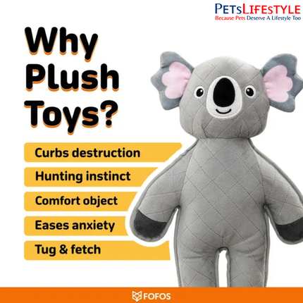 FOFOS Chew Tuff Dog Toy Koala – Koala-Shaped Dog Chew Toy for Playtime & Enrichment