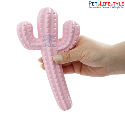 FOFOS Dog Chew Toy Cactus – Textured Rubber Chew Toy for Dogs | Assorted Colours