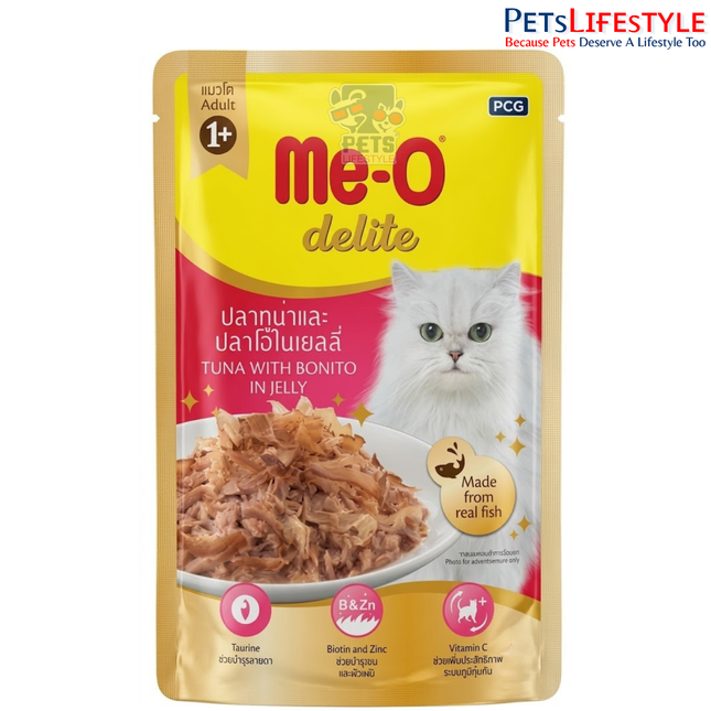 Me-O Delite Tuna with Bonito in Jelly Adult Cat Wet Food