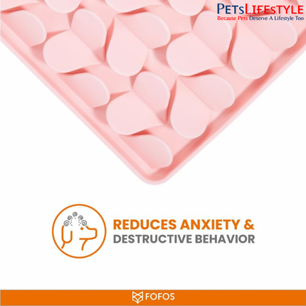 FOFOS Licking Mat Pink – Food-Grade Silicone Slow Feeder & Enrichment Mat for Dogs and Cats
