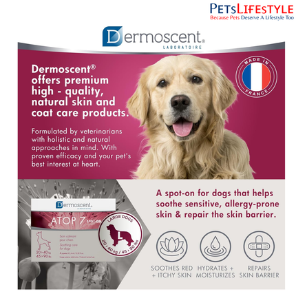 Savavet Dermoscent ATOP 7 Spot-On 2.4ml for Dogs (20–40kg) (2.4ml x 4 Pipette) dermatological spot-on treatment