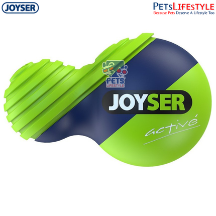 JOYSER ACTIVE TPU DUOBALL WITH SQUEAKER G/B  Strong Chew Dog Toy – Green/Blue (M)