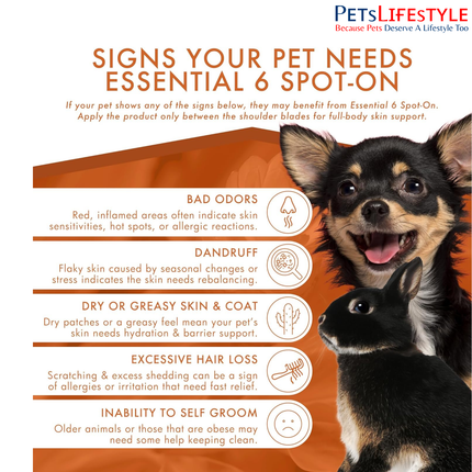 Savavet Dermoscent Essential 6 Spot-On for Dogs and Cats Between 0 to 10kg Skin & Coat Care