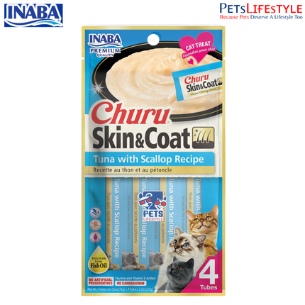 Churu Skin & Coat Tuna with Scallop Recipe – Creamy Treat for Cats