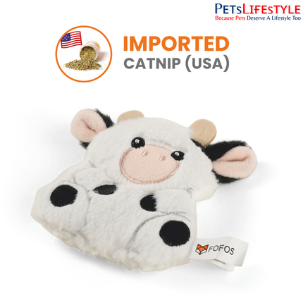 FOFOS floppy Crinkle Cat Toy Cow