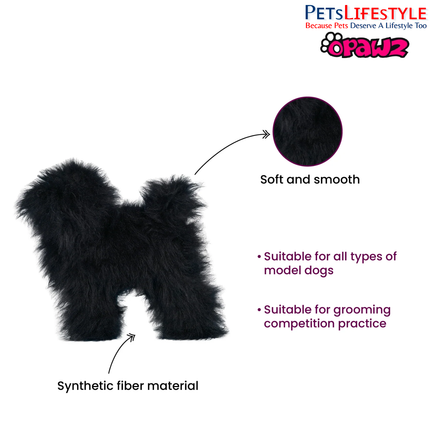 OPAWZ Toy Poodle Whole Body Dog Wig – Black | Professional Grooming Practice Wig