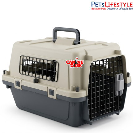 Canine Desk Flight Carrier (19 x 13 x 16 Inches) | IATA Airline Approved Small Dog, Puppy & Kitten Travel Crate