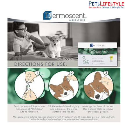 Dermoscent PYOclean Oto Ear Cleanser for Dogs, Cats & Small Mammals (10 x 5 ml Monodoses)