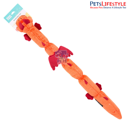 ZippyPaws Zippy Dragonz Red Plush Dog Toy – 7 Squeakers for Interactive Play