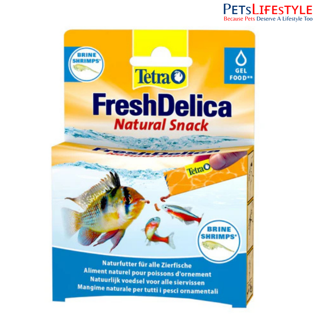 Tetra FreshDelica Brine Shrimps Nutrient-Rich Gel Treat for Ornamental Fish with Natural Ingredients & Essential Vitamins 48 Gram