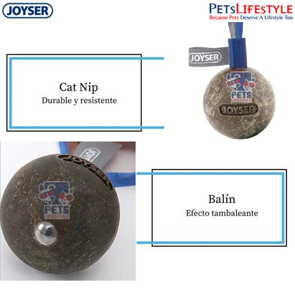 JOYSER Catnip Ball with Ribbons – Blue/Pink | Interactive Cat Toy