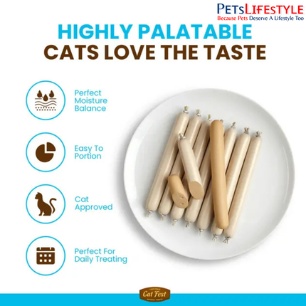 Catfest Bologna Sausages with Tender Salmon – Meaty Cat Treats for Adult Cats