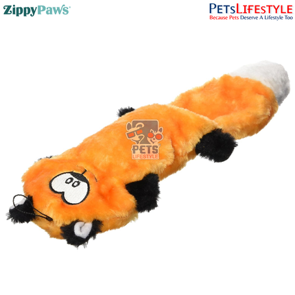 ZippyPaws Zingy – Fox – Tamale Plush Squeaker Dog Toy for the Foodie Pup