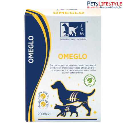 TRM Omeglo Skin & Joint Support Nutritional Supplement for Dogs & Cats 200 ml