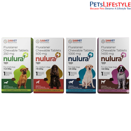 Savavet Nulura (Fluralaner) Tick & Flea protection chewable Tablet for Dogs