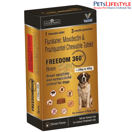 Freedom 360° Soft Chew Tablets for Dogs | Broad Spectrum Flea, Tick & Worm Protection