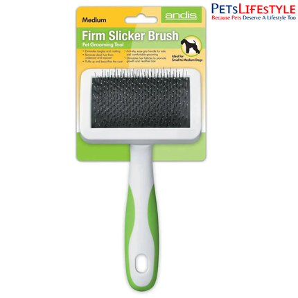 Andis Firm Slicker Brush for Dogs – Medium – Lime Green