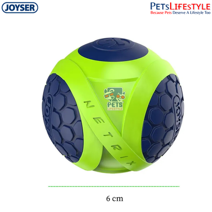 JOYSER Netrix Ball Durable TPR & Foam Rubber Dog Toy – Green/Blue (M)