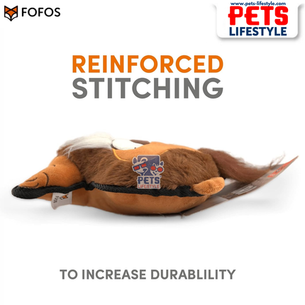 FOFOS Safari Lion Dog Toy – Soft Plush Toy with Squeaker for Moderate Chewers