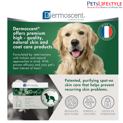 Savavet Dermoscent Pyospot Purifying Spot On for Dogs Between 20 to 40kg (2.4ml x 4 Pipette)