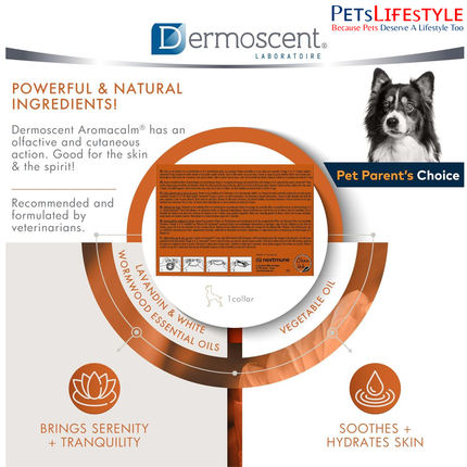 Dermoscent Aromacalm Natural Calming Collar for Dogs  – Anxiety & Stress Control (60cm)