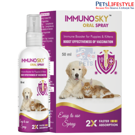 Sky EC ImmunoSky Oral Spray | Immunity Booster & Vaccination Support Spray for Dogs & Cats | 50 ml
