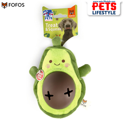 FOFOS Cute Treat Toy Avocado – Treat Dispensing Plush Toy for Dogs