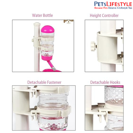 Pet Automatic Drinker with Height Adjustable Stand for Small Dogs, Cats & Small Pets